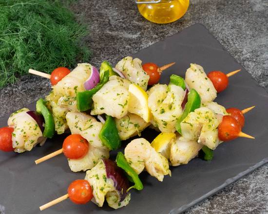 4 brochettes cabillaud
