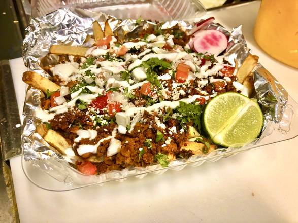 Order LOADED FRIES food online from beans and limes store, Van Nuys on bringmethat.com
