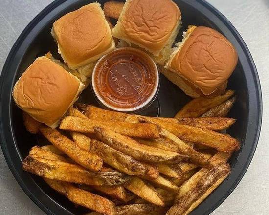 Order #4 4 Fish Sliders W/ fries food online from Wing Champ store, Bloomfield on bringmethat.com