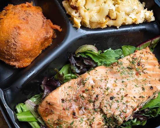 Order Grilled Salmon With Honey Teriyaki food online from Eatible Delights Catering store, Philadelphia on bringmethat.com