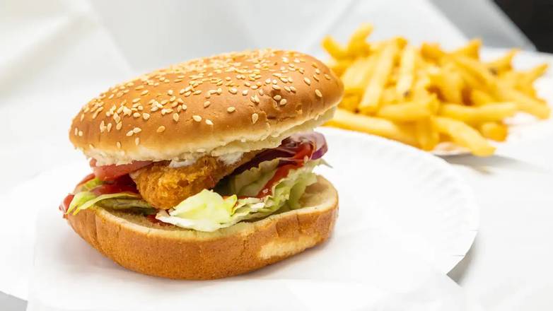 Order  Halal Chicken Sandwich only food online from Crown Fried Chicken store, Mount Vernon on bringmethat.com