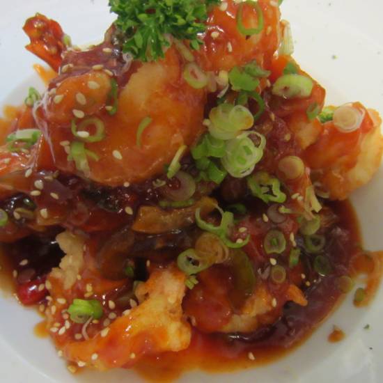 Order Deep Fried Shrimps with Sweet, Sour & Spicy Sauce food online from Kitchen Sooda store, Los Angeles on bringmethat.com