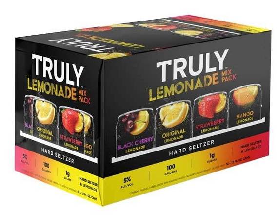 Order Truly Lemonade Mix, 12pk-12oz can seltzer (5.00% ABV) food online from Fresko Market store, Miami on bringmethat.com
