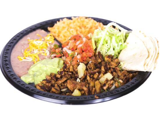Order Combo #17 (Adobada Plate) food online from Muchas Gracias store, Josephine County on bringmethat.com