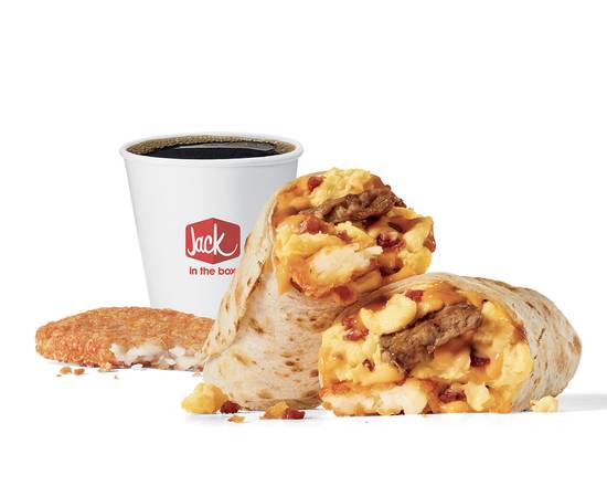 Order Grande Sausage Breakfast Burrito Combo food online from Jack In The Box store, Castaic on bringmethat.com