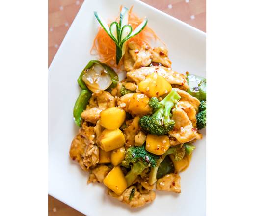 Order Mango Chicken Garlic Sauce food online from Fuji Sushi Asian Cuisine store, La Porte on bringmethat.com
