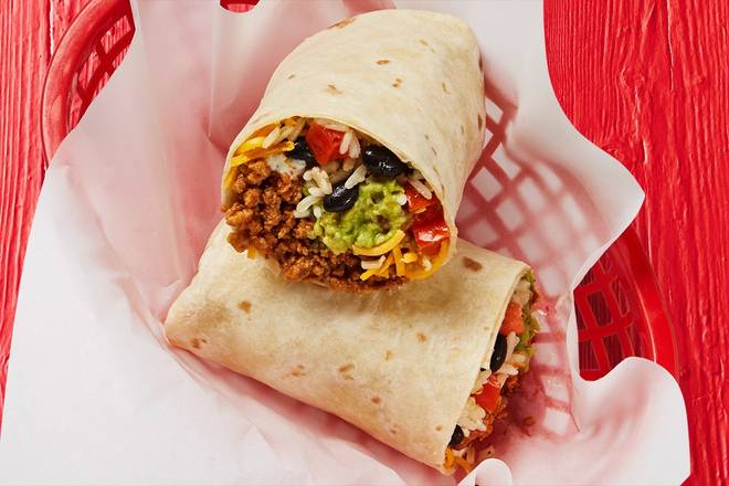 Order Seasoned Ground Beef Burrito food online from Fuzzy's Taco Shop store, Riverview on bringmethat.com