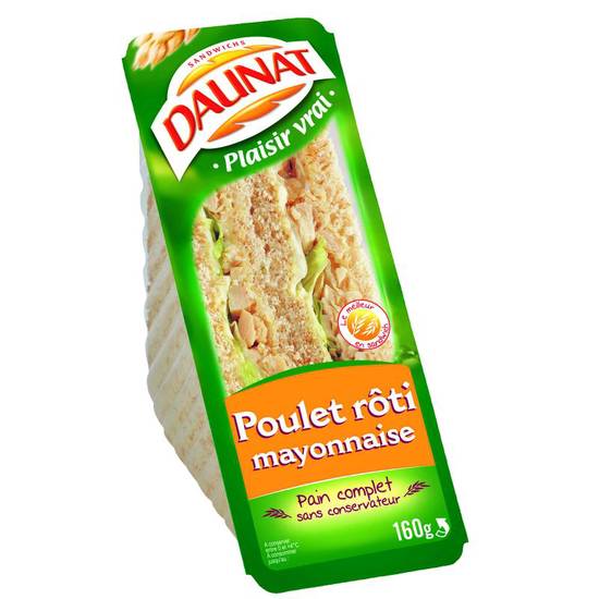 Sandwich poulet mayonnaise Daunat 160 gr