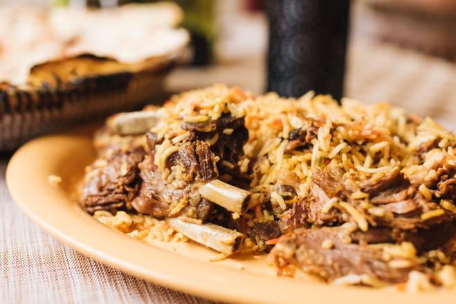 Order ½ Kebsa (Zurbyan) Lamb  food online from Hadramout Restaurant store, New York on bringmethat.com