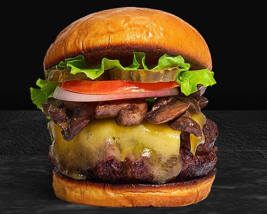 Order Mushrooms & Cheese Burger food online from The Burger Sizzle store, Saint Clair Shores on bringmethat.com