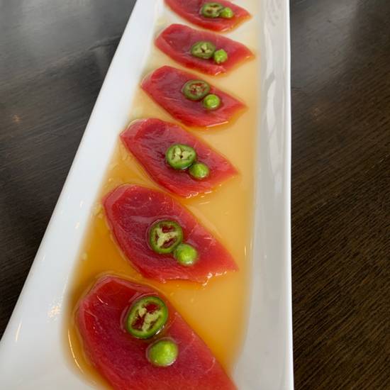 Order Blue Fin Tuna W/ Jalapeno Sashimi food online from Yu-n-mi store, Beverly Hills on bringmethat.com