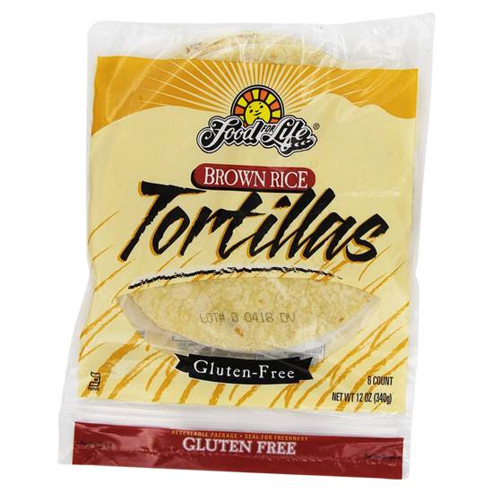 Order Food for Life Gluten Free Brown Rice Tortilla 6ct 12oz, Frozen food online from Everyday Needs by Gopuff store, Tampa on bringmethat.com