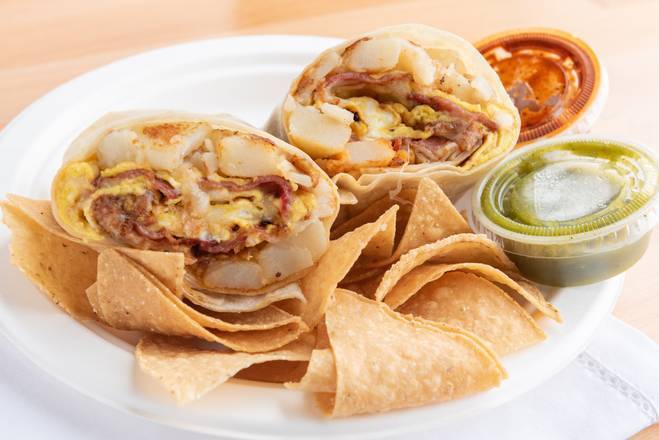 Order Bacon Breakfast Burrito food online from Tacos Por Favor store, Santa Monica on bringmethat.com