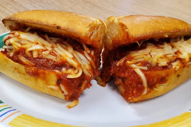 Order Chicken Parmigiana Sub (Vegan) food online from Pasquale's Pizzeria III store, Middletown on bringmethat.com
