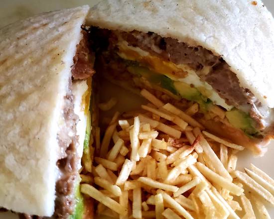 Order Arepa with Steak, Cheese, Avocado and Fried eggs food online from The Grove Coffee House store, Davie on bringmethat.com