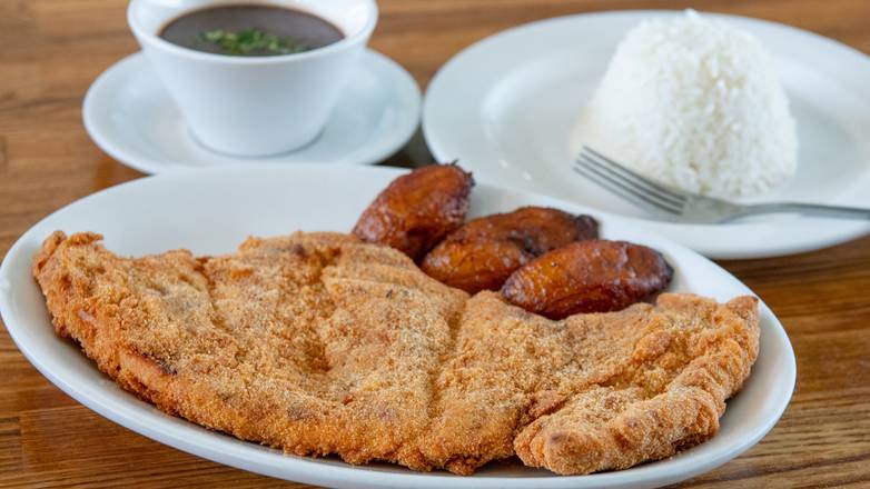 Order #7 Bistec De Pollo Empanisado (Breaded Chicken Steak) food online from Versailles store, Encino on bringmethat.com