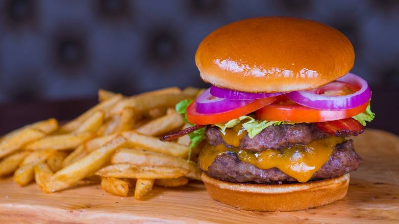 Order Build Your Own Burger - Double food online from Smokey Bones BBQ and Grill store, York on bringmethat.com