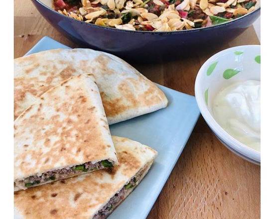 Order Chopped cheese Quesadilla food online from Yumze Food store, Far Rockaway on bringmethat.com