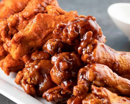 Order Family Meal - 50 Party Wings & Box of Fries food online from Sharks store, Oak Lawn on bringmethat.com