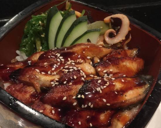 Order Unagi Donburi food online from Samurai Sushi store, Heathrow on bringmethat.com