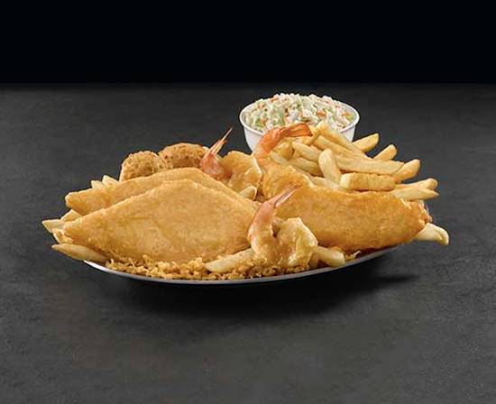 Order Fish, Chicken, and Shrimp Platter food online from Long John Silver's store, Temple on bringmethat.com