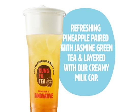 Order Sunshine Pineapple Tea Cap food online from Kung Fu Tea store, St. Petersburg on bringmethat.com