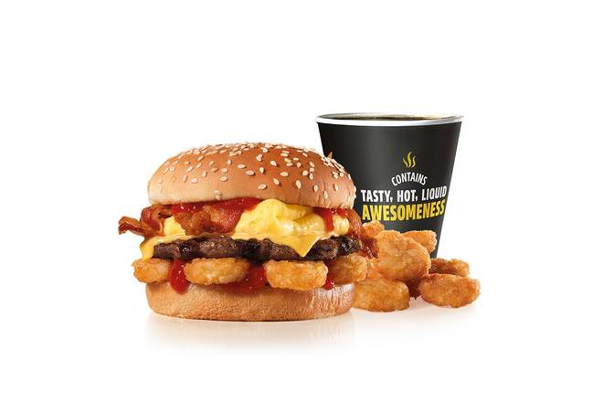 Order The Breakfast Burger™ Combo food online from Carl's Jr. store, Elk Grove on bringmethat.com