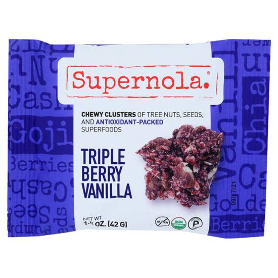 Order Supernola Triple Berry Vanilla Chewy Clusters 1.5oz food online from Everyday Needs by Gopuff store, Melrose Park on bringmethat.com