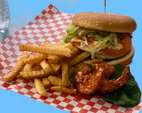 Order Surf & Turf Burger & fries food online from Walicious Burgers store, Portland on bringmethat.com