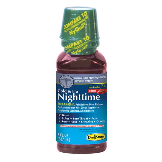 Order Nighttime Cold & Flu Liquid 8oz food online from Casey store, Carter Lake on bringmethat.com
