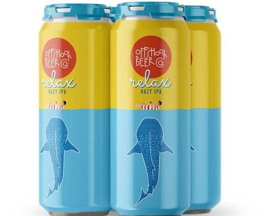 Order OffShoot Relax Hazy IPA 4pk-16oz (6.8% ABV) food online from Silver Liquor Market store, Los Angeles on bringmethat.com