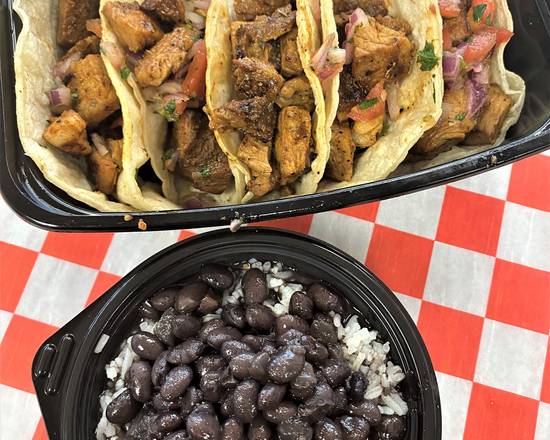 Order Pork Tacos ( 5 Pork Tacos) food online from Julitos Peruvian Chicken store, Waldorf on bringmethat.com