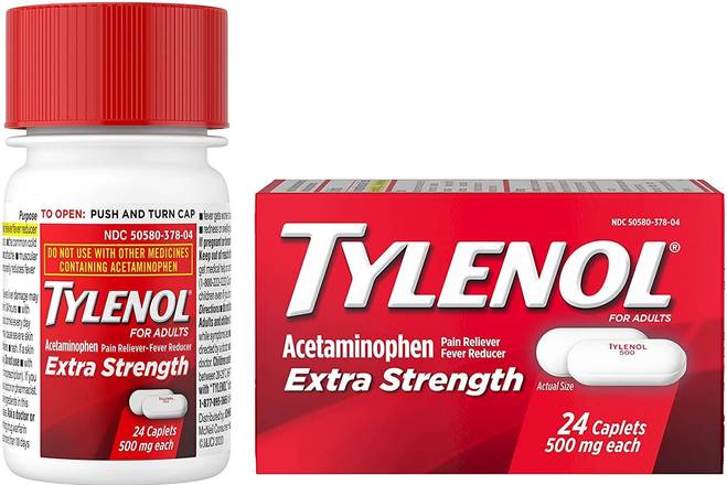 Order Tylenol Extra Strength 24 Count food online from Trumbull Super Stop store, Trumbull on bringmethat.com