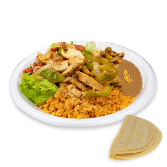 Order 6. Chicken Fajitas food online from Viva Burrito Co. store, Lakewood on bringmethat.com