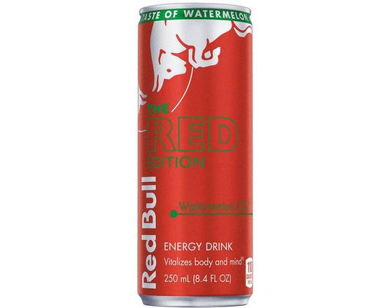 Order Red Bull Red Edition Watermelon  Energy Drink - 8 fl oz Can food online from Trumbull Super Stop store, Trumbull on bringmethat.com