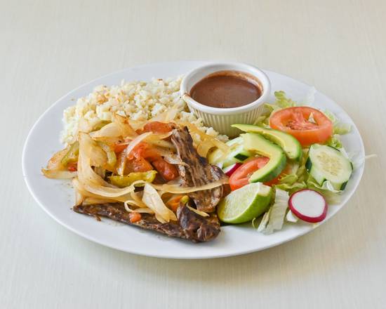 Order Steak with Onions (Bistec Encebollado de Res) food online from El Nuevo Mirador Restaurant store, Los Angeles on bringmethat.com