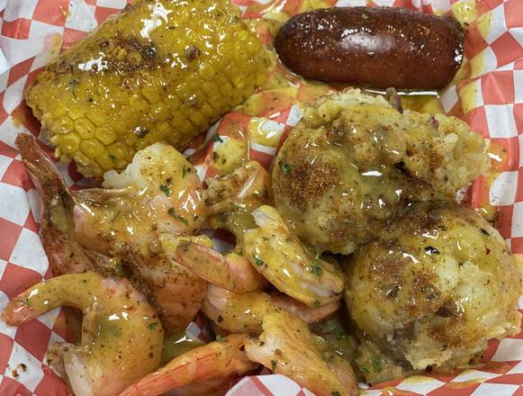 Order 3/8 Shrimp and 1 Corn Meal food online from Straight Drop Seafood Memphis store, Memphis on bringmethat.com