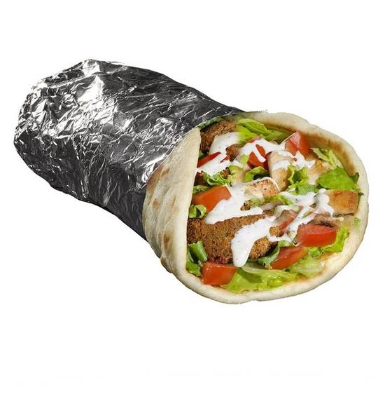 Order Chicken & Falafel Sandwich food online from The Halal Guys store, Long Beach on bringmethat.com