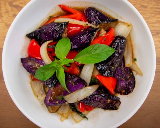 Order Spicy Eggplant food online from Love Organic Cafe store, West Hollywood on bringmethat.com