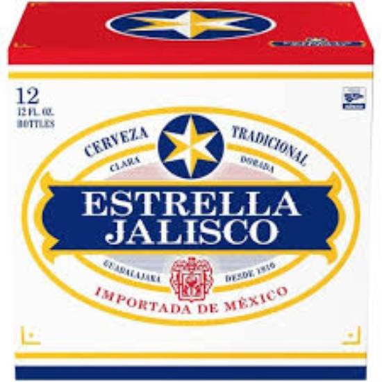 Order ESTRELLA JALISCO 12oz 12pk BOTTLES food online from Duke Liquor & Jr. Market store, Los Angeles on bringmethat.com