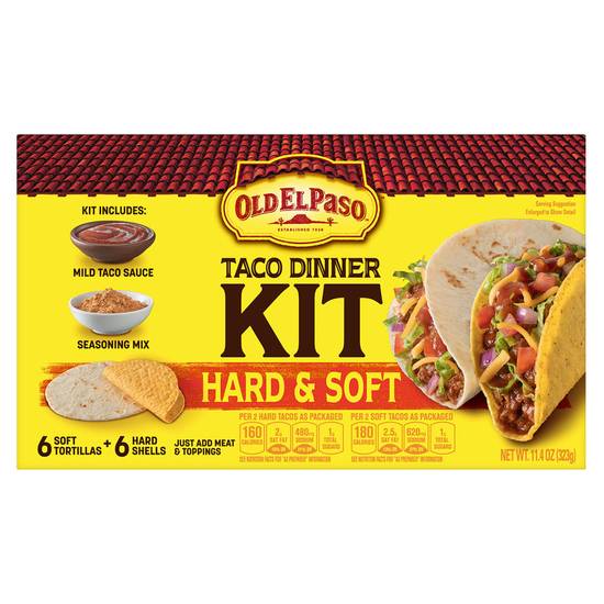 Order Old El Paso Hard & Soft Taco Dinner Kit 11.4oz food online from Everyday Needs by Gopuff store, Tampa on bringmethat.com