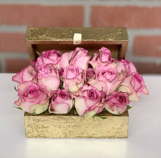 Order Roses in a Wooden Jewelry Box food online from Lb Cake Stop store, Baldwin Park on bringmethat.com