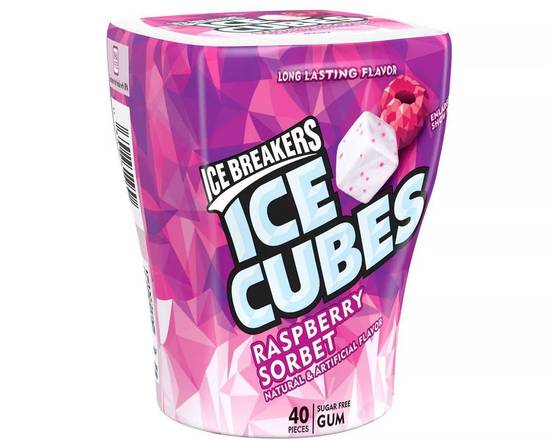 Order Ice Breakers Ice Cubes Raspberry Sorbet Sugar Free Gum - 40 Pieces food online from Trumbull Super Stop store, Trumbull on bringmethat.com