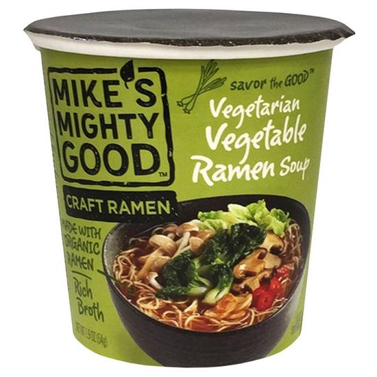 Order Mike's Mighty Good Vegetarian Vegetable Craft Ramen Soup Cup 1.9oz food online from Everyday Needs by Gopuff store, Montgomery on bringmethat.com