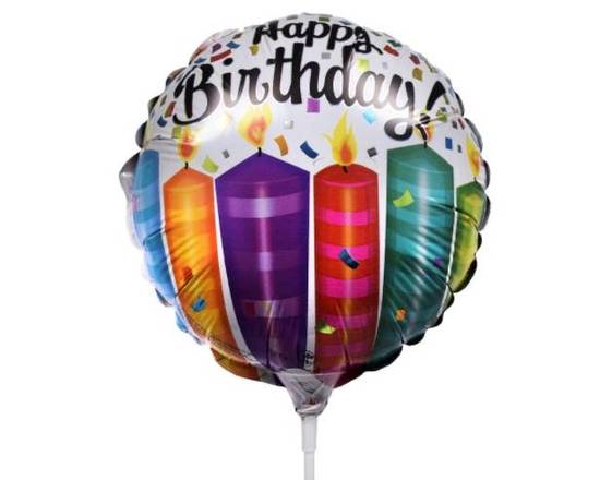 Order Happy Birthday Candles Mini Balloon food online from Claudia's Flowers store, North Miami on bringmethat.com