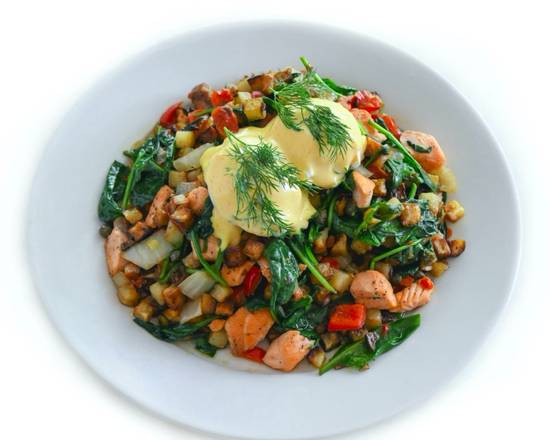 Order Salmon Hash (GFP) food online from Blu Jam Café store, Tarzana on bringmethat.com
