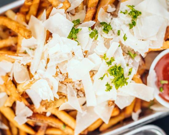 Order Rosemary Parmesan Fries food online from Haute Dogs & Fries store, Alexandria on bringmethat.com