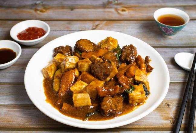 Order Taro, Lamb w/ Pumpkin and Satay Sauce food online from Enjoy Vegetarian Restaurant store, San Francisco on bringmethat.com