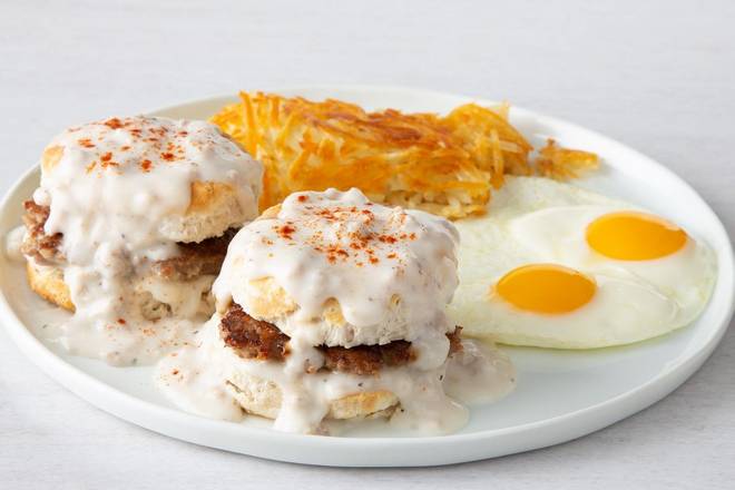 Order Biscuits & Gravy with Eggs* food online from Village Inn - Hillsborough store, Tampa on bringmethat.com