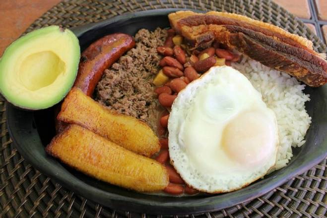 Order The Paisa Platter (Bandeja Paisa) food online from La Comparsa Bar & Restaurant store, Lauderhill on bringmethat.com